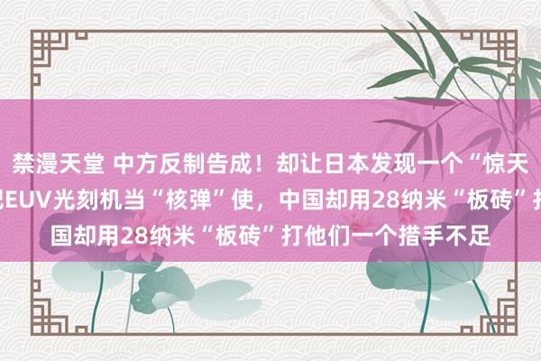 禁漫天堂 中方反制告成！却让日本发现一个“惊天奥密”。好意思国把EUV光刻机当“核弹”使，中国却用28纳米“板砖”打他们一个措手不足
